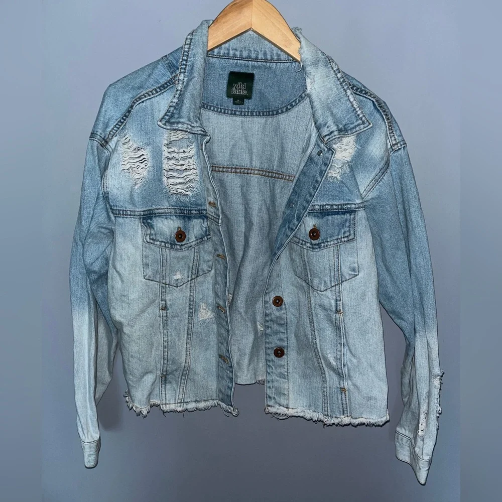 Distressed Denim Blue‎ Jacket